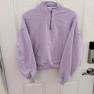 Gymshark Rest Day 1/2 Zip Pullover S | Lilac Kangaroo Pocket